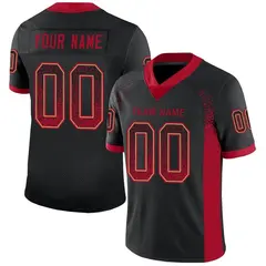 Black Red-Old Gold Drift Fashion Mesh Football Jersey 1
