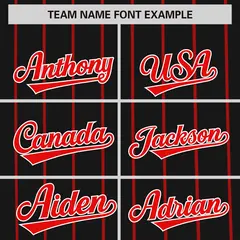 Black Red Pinstripe Two-tone Side Authentic Baseball Jersey 3