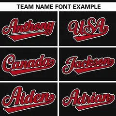Black Red Raglan Gradient Thick Stripe Baseball Jersey 3