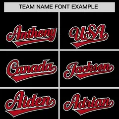 Black Red Raglan Sleeves Authentic Baseball Jersey 3