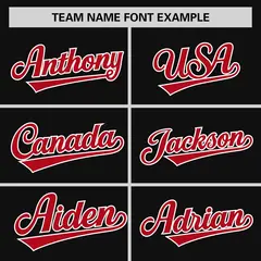 Black Red Raglan Sleeves Round-Neck Hockey Jersey 3