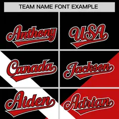 Black Red Raglan Varsity Full-Snap Letterman Baseball Jacket 3