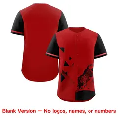 Black Red Raptor Series Raglan Lightweight Baseball Jersey 7