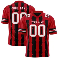Black Red Razr Stripe Graffiti Pattern Flag Football Jersey 1
