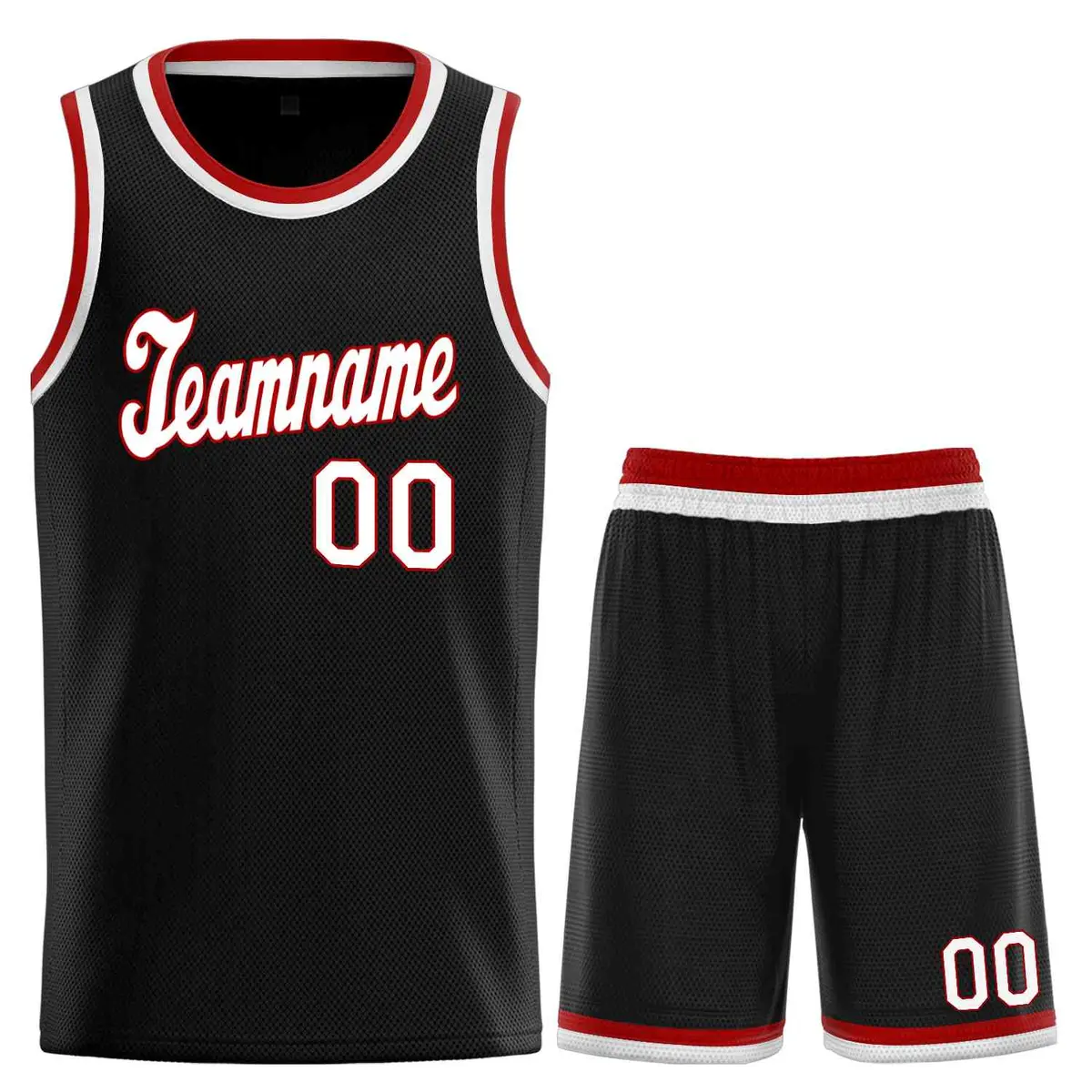 Black Red-Red Classic Basketball Uniform Jersey