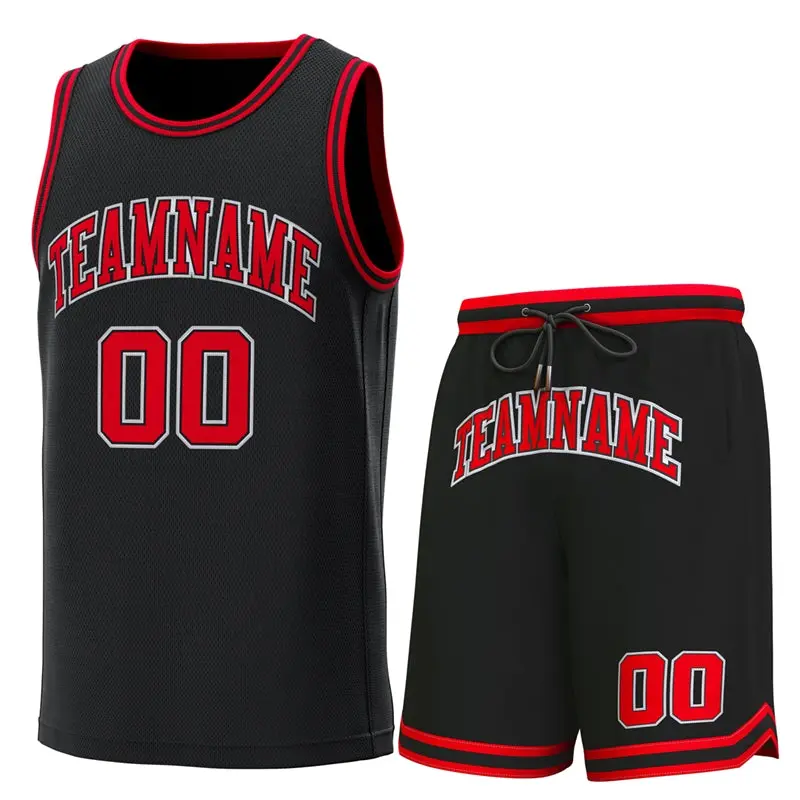 Black Red-Red Classic Sets Basketball Jersey