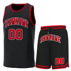 Black Red-Red Classic Sets Basketball Jersey 1