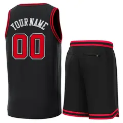 Black Red-Red Classic Sets Basketball Jersey 3