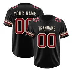 Black Red Retro Sleeve Line Authentic Football Jersey 1
