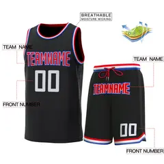 Black Red-Royal Classic Sets Basketball Jersey 2