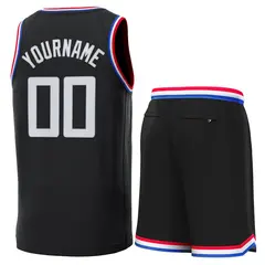 Black Red-Royal Classic Sets Basketball Jersey 3