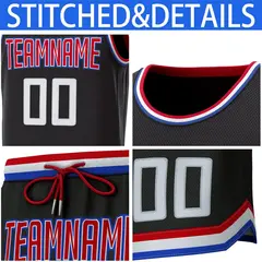 Black Red-Royal Classic Sets Basketball Jersey 6