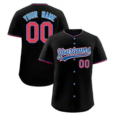 Black Red Royal Classic Style Sports Baseball Jersey