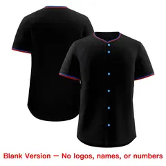 Black Red Royal Classic Style Sports Baseball Jersey 7