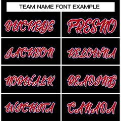 Black Red-Royal Classic Varsity Full-Snap Letterman Jacket 5