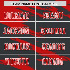 Black Red Scratch Pattern Authentic Football Jersey 3
