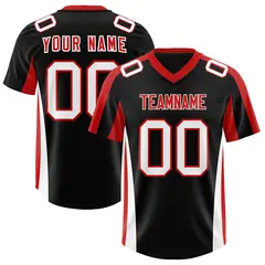 Black Red Side Stripe Authentic Football Jersey