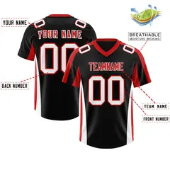 Black Red Side Stripe Authentic Football Jersey 2