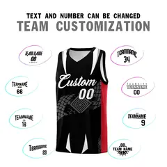 Black Red Snake Scale Venomous Fang Graffiti Basketball Jersey 4
