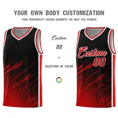 Black Red Splash Lightweight Basketball Kit 3