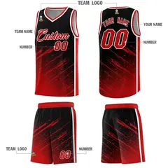 Black Red Splash Lightweight Basketball Kit 5