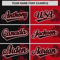 Black Red Split Flower Graffiti Authentic Baseball Jersey 3