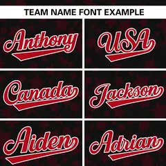 Black Red Star Graffiti Authentic Baseball Jersey 3