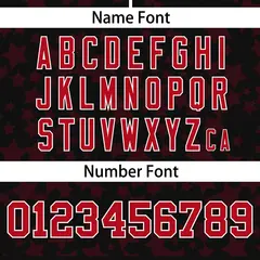 Black Red Star Graffiti Authentic Baseball Jersey 4
