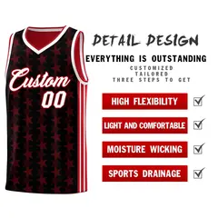 Black Red Star Graffiti Sports Uniform Basketball Jersey 2