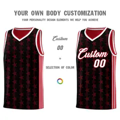 Black Red Star Graffiti Sports Uniform Basketball Jersey 3