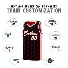 Black Red Star Graffiti Sports Uniform Basketball Jersey 4