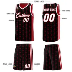 Black Red Star Graffiti Sports Uniform Basketball Jersey 5