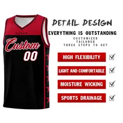 Black Red Star Pattern Sports Uniform Basketball Jersey 2