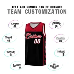Black Red Star Pattern Sports Uniform Basketball Jersey 4