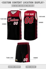 Black Red Star Pattern Sports Uniform Basketball Jersey 5