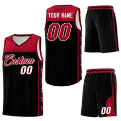 Black Red Star Pattern Sports Uniform Basketball Jersey 6