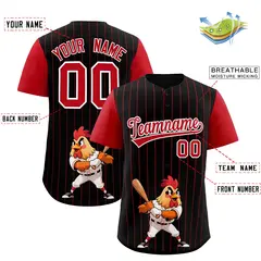 Black Red Stripe Animals Graffiti Raglan Baseball Jersey 2
