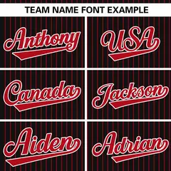 Black Red Stripe Authentic Pullover Baseball Jersey 3