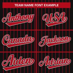 Black Red Stripe Full Button Authentic Baseball Jersey 3