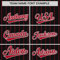 Black Red Stripe Raglan Sleeves Authentic Baseball Jersey 4