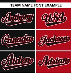 Black Red Stripe-Solid Combo Authentic Baseball Jersey 3