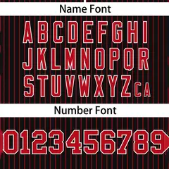 Black Red Stripe Two-Button Softball Jersey 3