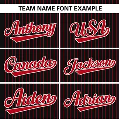 Black Red Stripe Two-Button Softball Jersey 4