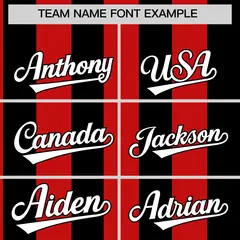 Black Red Stripe Two-Button Softball Jersey 3