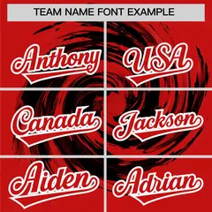 Black Red Swirl Graffiti Pattern Authentic Baseball Jersey 3
