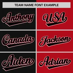 Black Red Two Tone Striped Authentic Baseball Jersey 3
