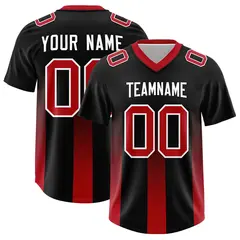Black Red Vertical Gradient Stripe Fashion Football Jersey 1