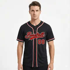 Black Red-White Classic Authentic Baseball Jersey For Men
