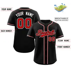 Black Red-White Classic Authentic Baseball Jersey For Men 5