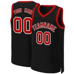 Black Red-White Classic Basketball Jersey